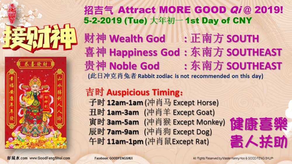 2019 土豬年初一接财神喜神贵神 Welcoming Gods of Wealth, Happiness &amp; Nobility